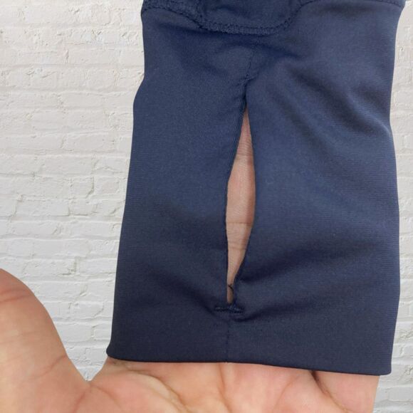 Athleta Sunlover UPF Tulip Back Top S Navy Thumbhole Sun Protection - Picture 11 of 15